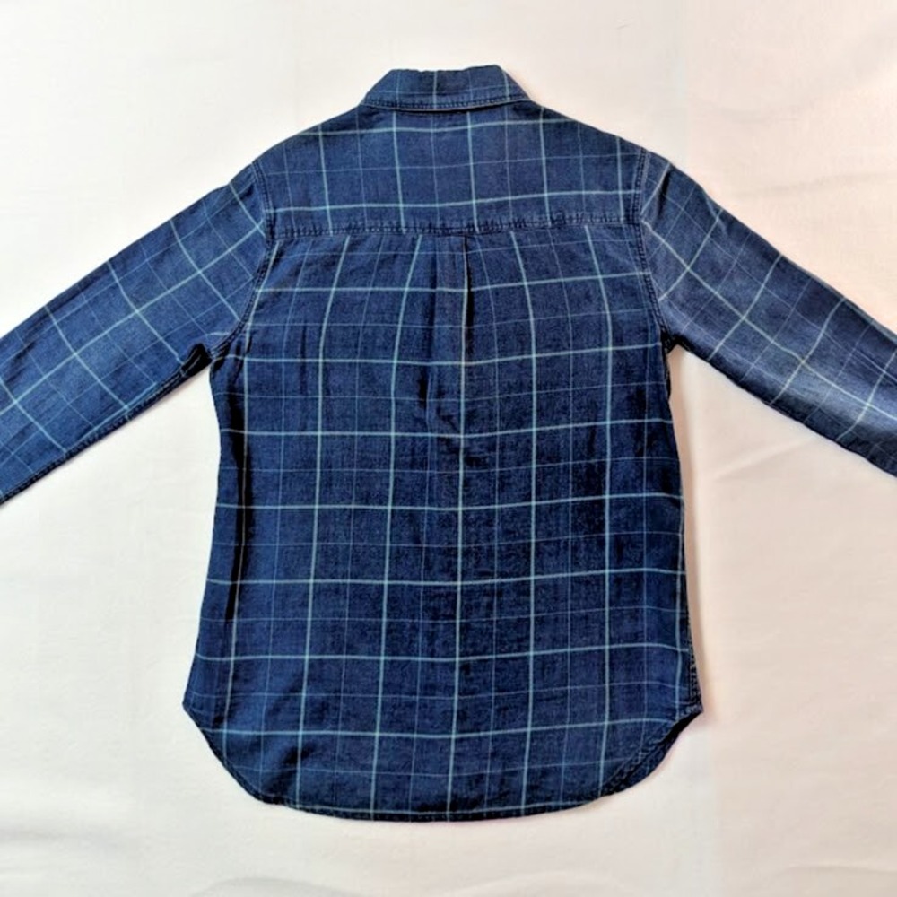 Faherty Chambray Shirt Women XS Blue Plaid Soft Cabincore Gorp Outdoor - Picture 2 of 8